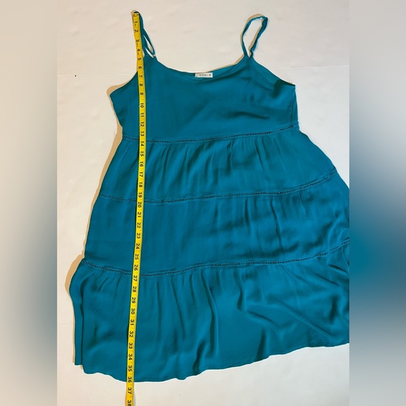 Kori America | Teal Blue Sleeveless Tiered Dress Size Medium - Picture 10 of 11